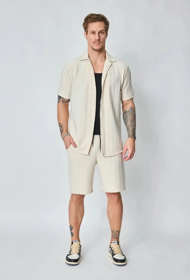 Overhemd + short 'Casual' beige