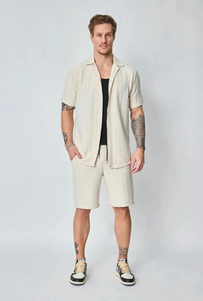 Overhemd + short 'Casual' beige