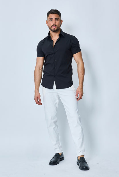 Overhemd 'Dubai' short sleeve zwart