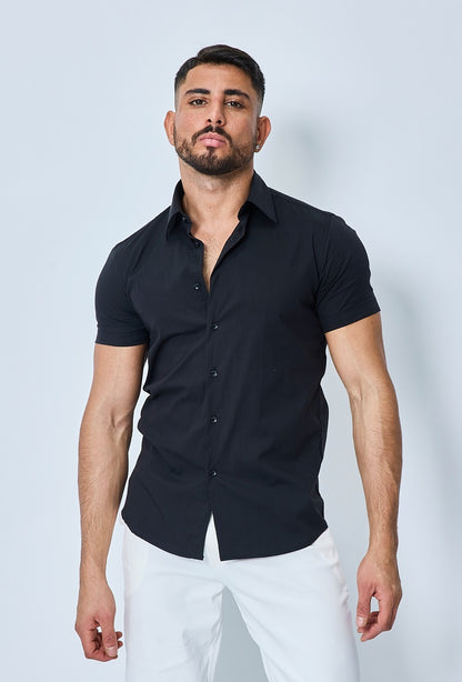 Overhemd 'Dubai' short sleeve zwart