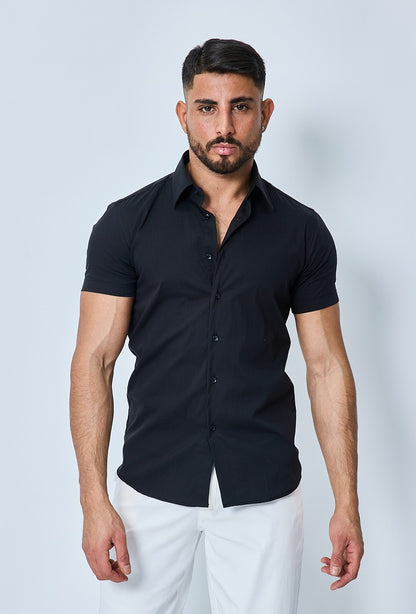 Overhemd 'Dubai' short sleeve zwart