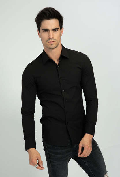 Overhemd slim fit zwart