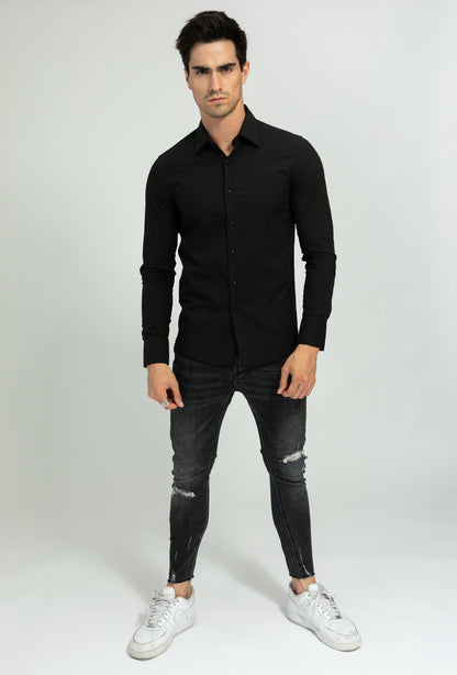 Overhemd slim fit zwart