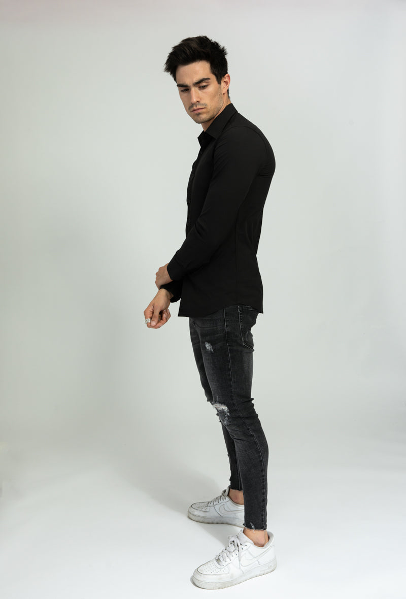 Overhemd slim fit zwart