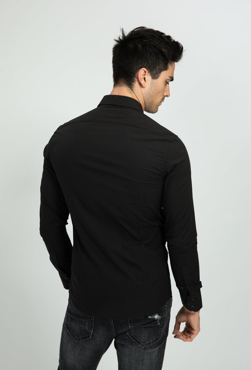 Overhemd slim fit zwart