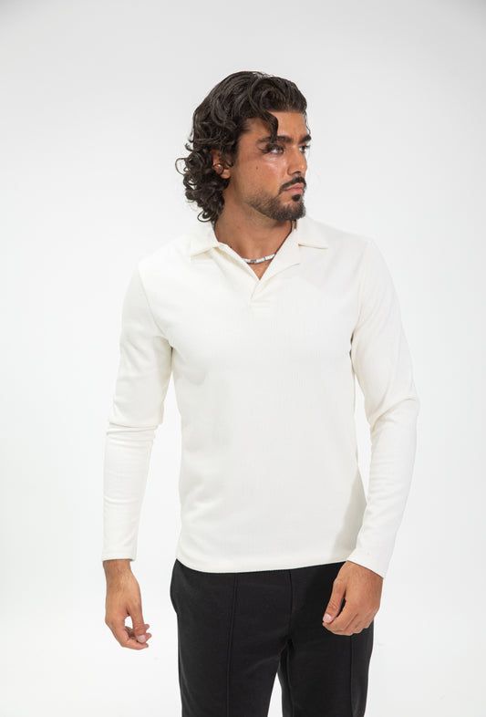 Sweater premium V-neck wit