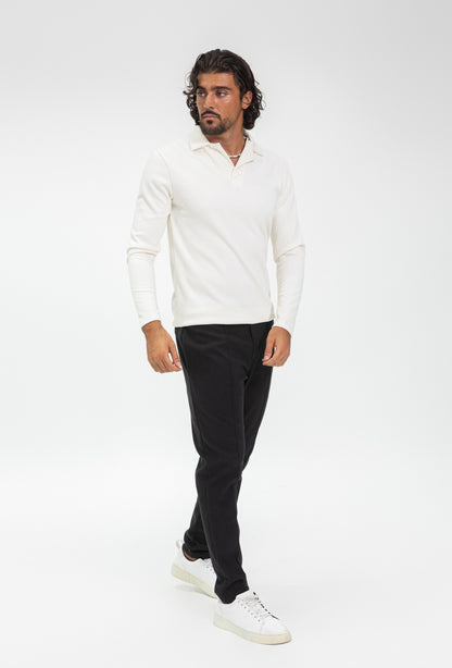 Sweater premium V-neck wit