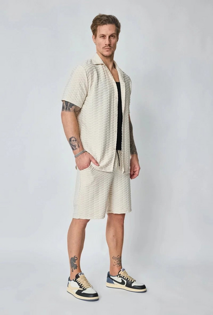 Overhemd + short 'Casual' beige